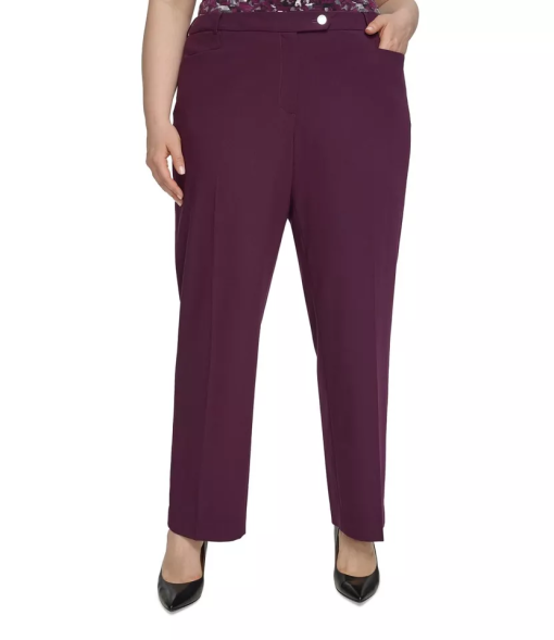 Calvin Klein Plus Purple Straight Leg Pants - Size 24W - Work Trousers