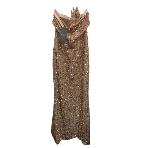 Miss ORD Champagne Sequin Maxi Dress - Size L - Formal Gown - Image 2