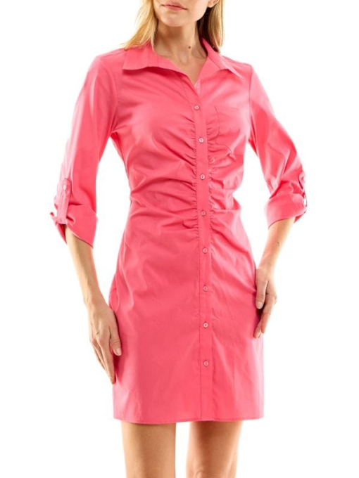 Nicole Miller Coral Shirtdress Size 6 - Women's Button Down Dress