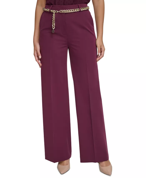 Tommy Hilfiger Wine Wide Leg Trousers Size 14 - Women's Pants