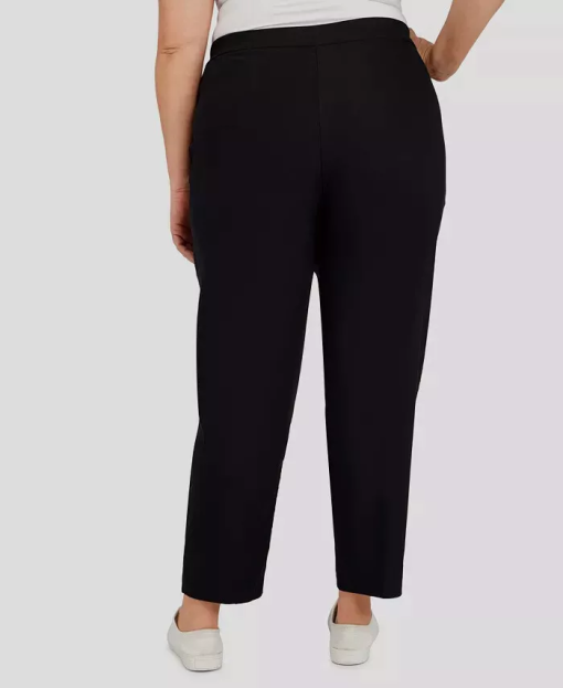 Alfred Dunner Plus Black Pull-On Pants - Plus Size Work Trousers - Image 2