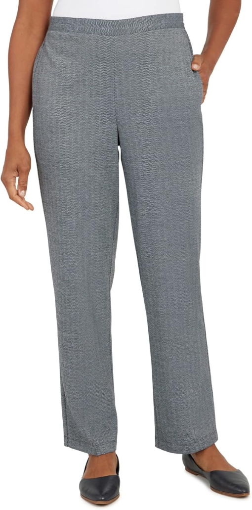 Alfred Dunner Gray Herringbone Pants - Women's XL - Dress Pants