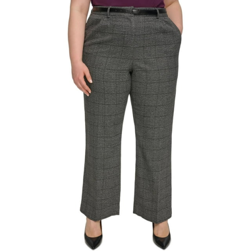 Calvin Klein Plus Gray Plaid Dress Pants 24W - Women's Trousers