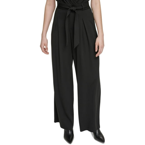 Calvin Klein Black Wide Leg Pants - Size L - Women's Trousers