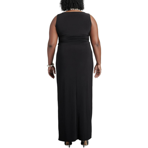 Kasper Black Maxi Dress, L, Ruffle Formal Evening Gown - Image 2