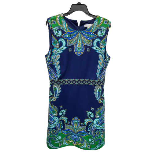 London Times Blue Paisley Sleeveless Cocktail Dress Size 6 - Party