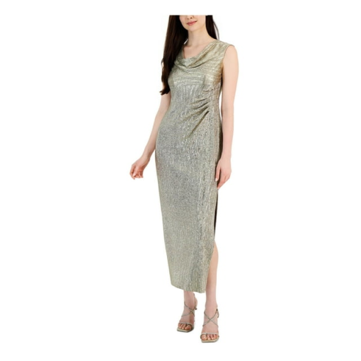 Connected Petite Gold Metallic Gown 14P - Formal Evening Dress