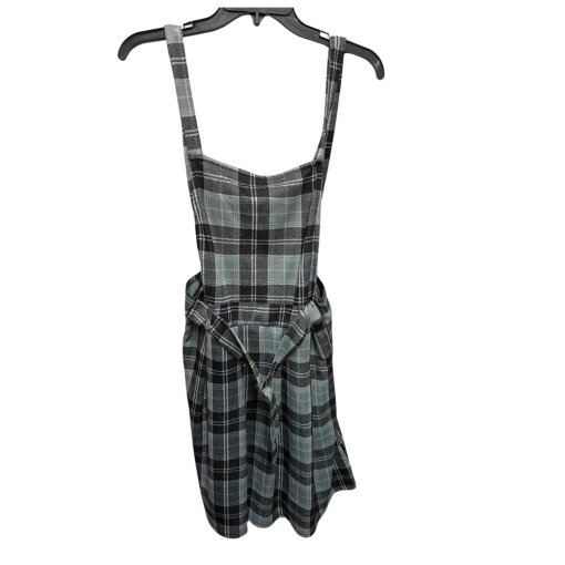 Planet Gold Plaid Jumper Dress Gray XL - Women's Mini Skirt Dress