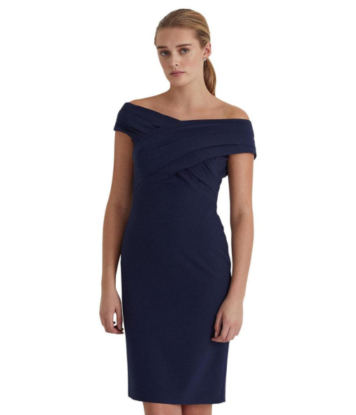 Ralph Lauren Navy Off-Shoulder Cocktail Dress Size 4 - Party Dress