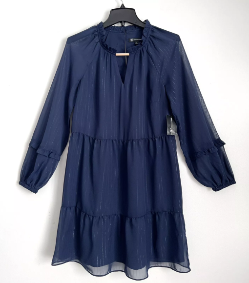 INC Navy Blue Tiered Mini Dress - XS - Women's Cocktail Dress