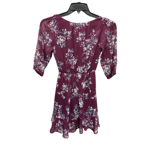 BCX XXS Burgundy Floral Wrap Dress - Women's Cocktail Dress - Image 2