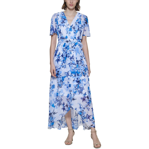 Calvin Klein Blue Floral Maxi Dress Size 8 - Women's Summer Dress