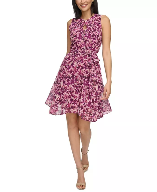 Jessica Howard Petite Purple Floral Party Dress Size 10P - Cocktail Dress