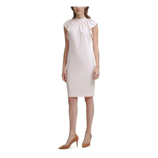 Calvin Klein Pink Flutter Sleeve Dress Size 8 - Cocktail Dress