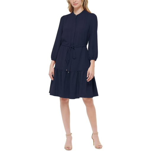 Tommy Hilfiger Navy Tiered Dress Size 8 - Women's Shirtdress - Image 2