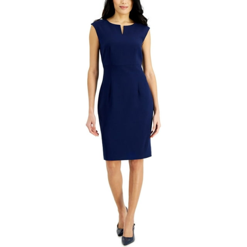 Kasper Petite Navy Sheath Dress Size 6P - Women's Work Dress