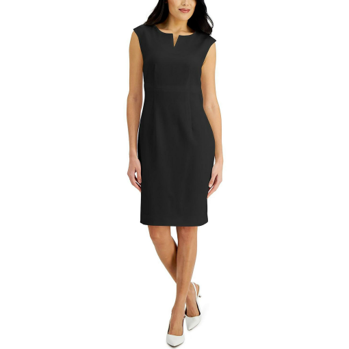 Kasper Black V-Neck Sheath Dress, Size 10, Women's Business Casual