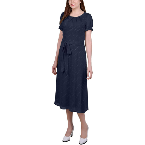 NY Collection Navy Midi Dress Petite Size Women's Cocktail Dress - Image 2