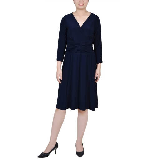 NY Collection Navy Petite Midi Dress - Party Dresses - PL Size