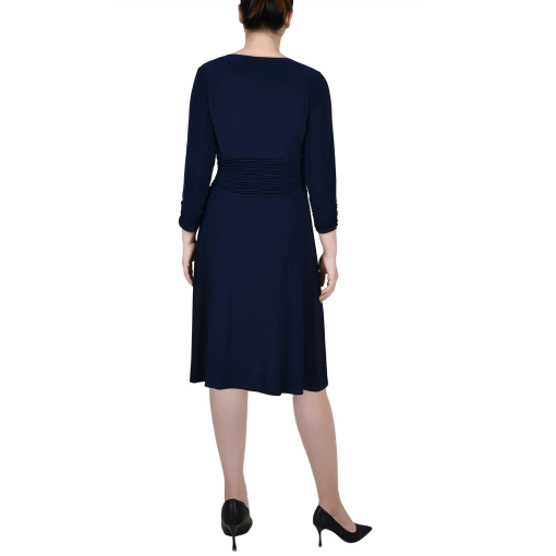 NY Collection Navy Petite Midi Dress - Party Dresses - PL Size - Image 2