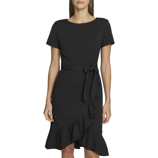 Calvin Klein Black Ruffle Dress Size 6 - Women's Cocktail Dress