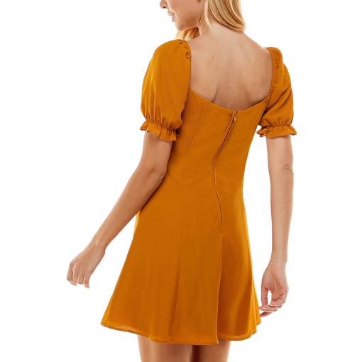 City Studio Mustard Puff Sleeve Mini Dress - Size S - Women's Dresses - Image 2