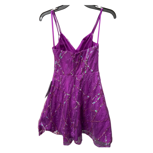 City Studio Purple Sequin Mini Dress - Size 0 - Party Dress - Image 2