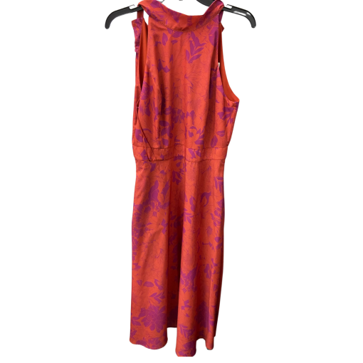 Tahari Orange Floral Dress Size 8 - Midi Dress for Women