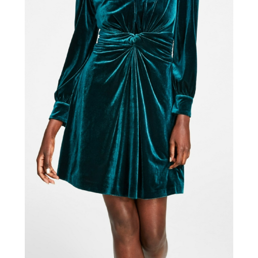 Vince Camuto Teal Velvet Mini Dress Size 6 - Party Dress - Image 2