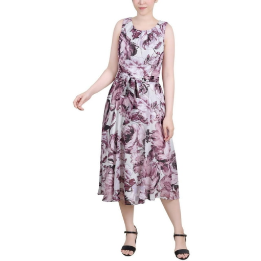 NY Collection Petite Floral Midi Dress - Mauve - Women's Dresses