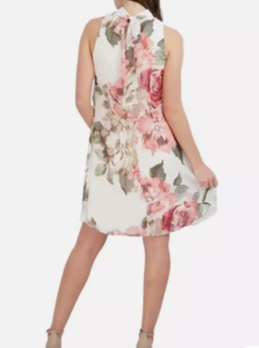 Signature Petites White Floral Chiffon Dress 8P - Party Dress - Image 2