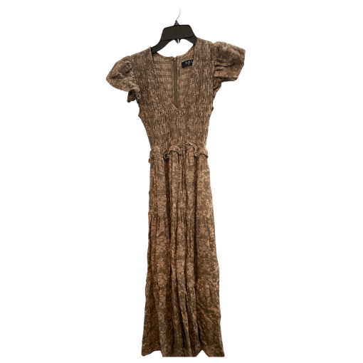 O.P.T Brown Floral Midi Dress - Size S - Women's Dresses