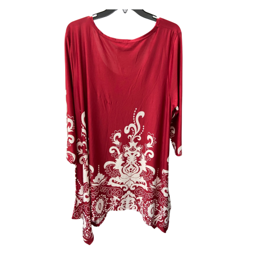 White Mark Red Floral Tunic Top 3XL - Plus Size Blouse - Image 2