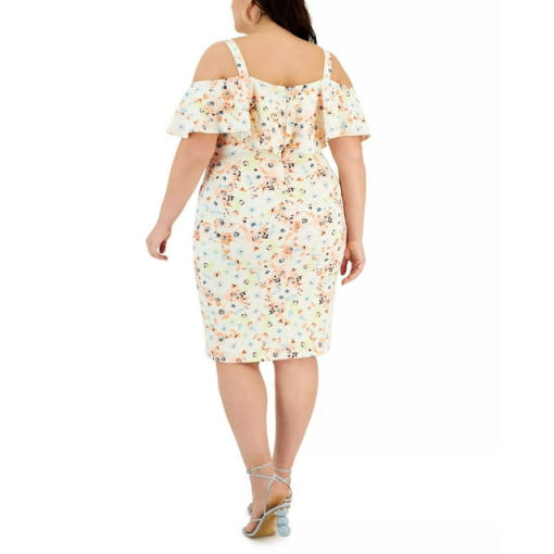 Rachel Rachel Roy Plus Floral Cold Shoulder Dress - Ivory - 22W - Midi - Image 2