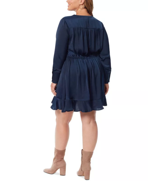 Jessica Simpson Navy Shirt Dress Plus Size Mini Dress - Image 2