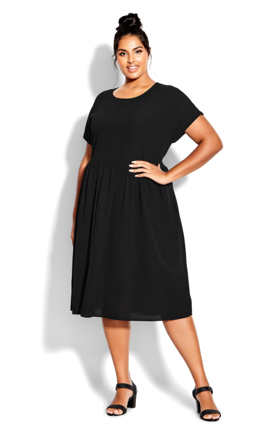 City Chic Black Midi Dress Plus Size 22/24 - Wedding Guest Dress