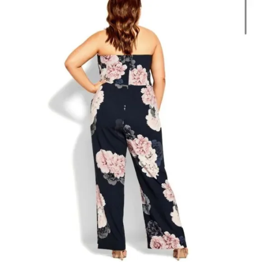 City Chic Floral Jumpsuit Navy Size L Plus Size Jumpsuit - Image 2