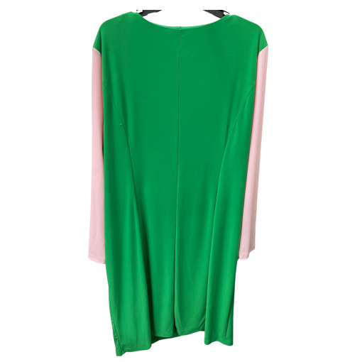 Kasper Colorblock Dress XXL Green Pink Cutout Midi Dress - Image 2