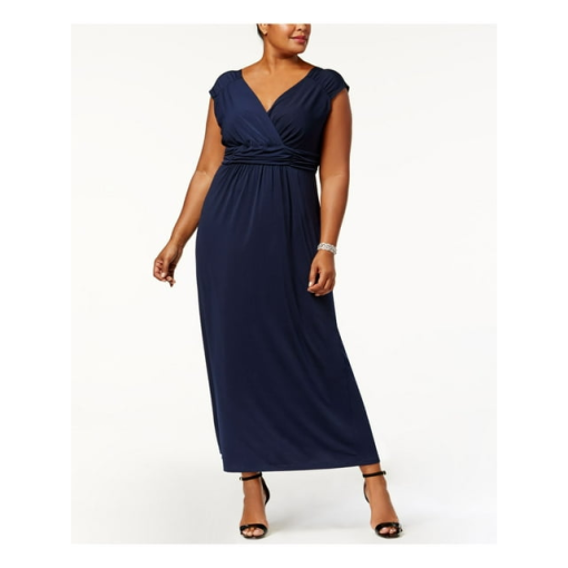 NY Collection Navy Maxi Dress Plus Size 1X - Evening Gown