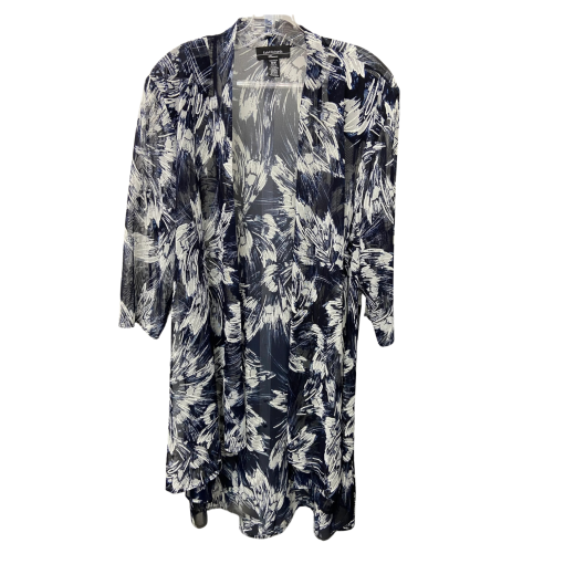 R&M Richards Navy Floral Plus Size Cardigan - 18W - Women's Cover Up