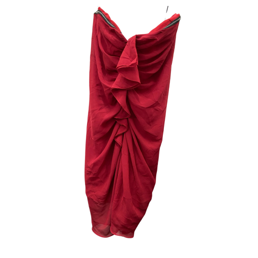 Red Ruffle Dress - Size S - Cocktail Dress - No Name Brand