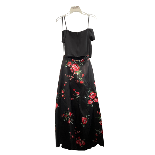 Floral Black Maxi Dress - Size S - Party Dress