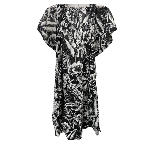 Lauren Black & White Floral Maxi Dress Size 18 - Beach Cover Up