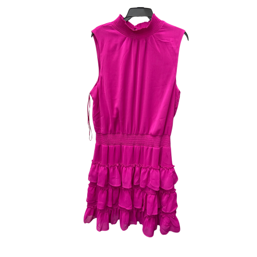 MSK Pink Ruffle Dress - Sleeveless, Size L - Party Dress