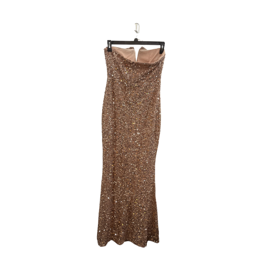 Miss Ord Champagne Sequin Maxi Dress - Size L - Prom Dress