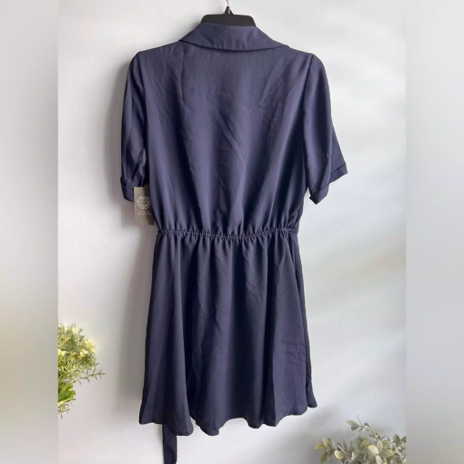 Vince Camuto Navy Wrap Dress - Short Sleeve - Size M - Cocktail Dress - Image 2