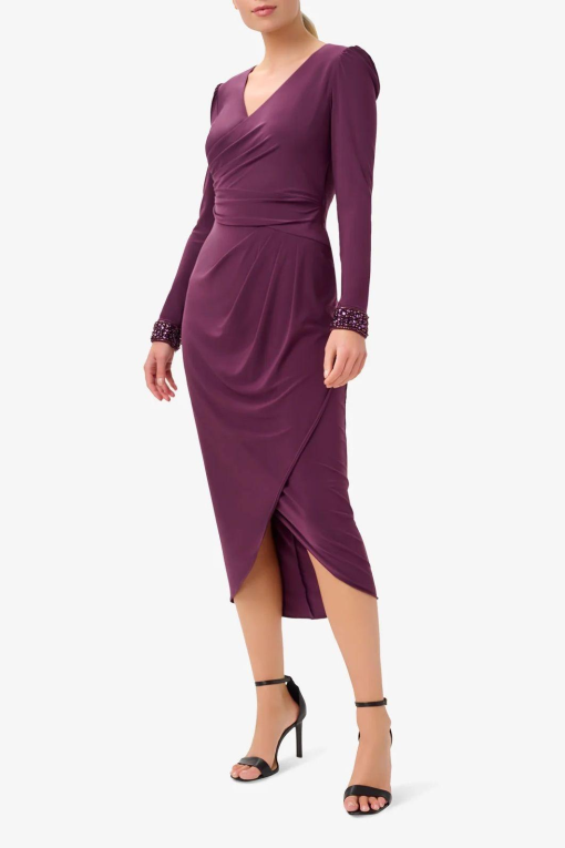 Adrianna Papell Plum Wrap Dress 18P - Cocktail Dress for Women