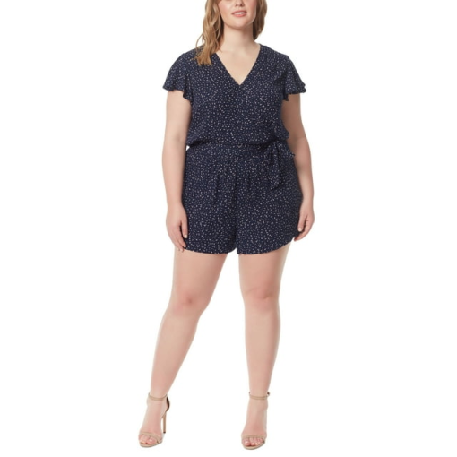 Jessica Simpson Plus Navy Romper - Women's Jumpsuit - Size 2X