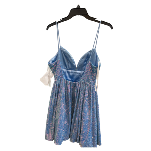 B.Darlin Blue Sequin Mini Dress Size 5/6 - Party Dress - Image 2