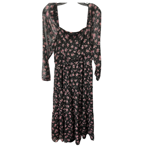 1.State Black Floral Midi Dress Size 10 - Women's Dresses - Image 2